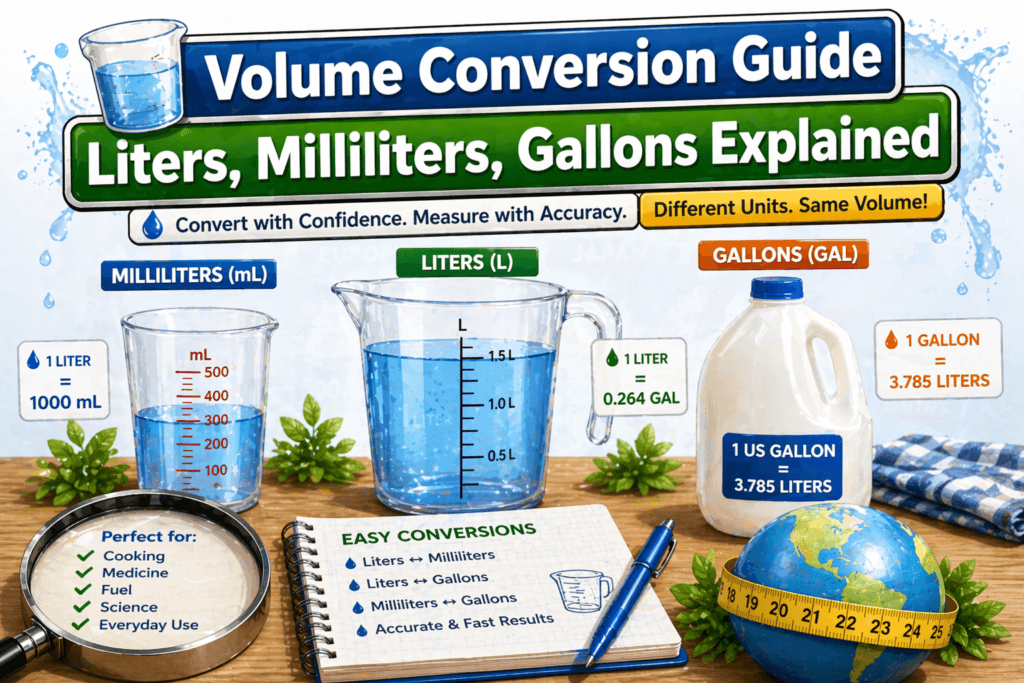 Volume Conversion Guide (Liters, mL, Gallons Explained)